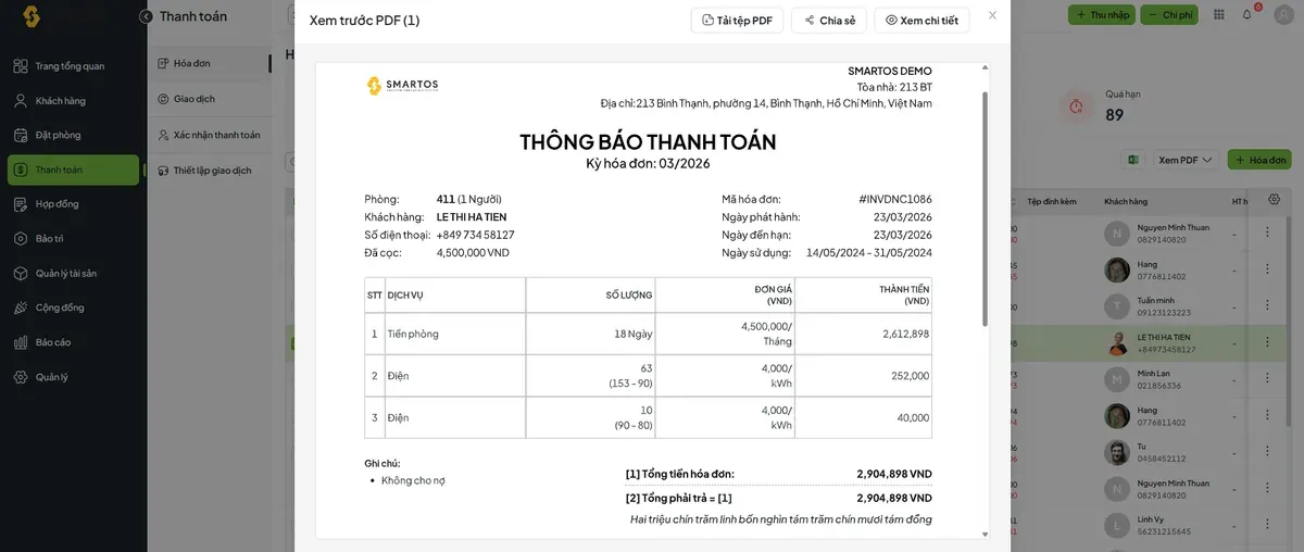 Xem trước bản pdf Hóa đơn điện tử