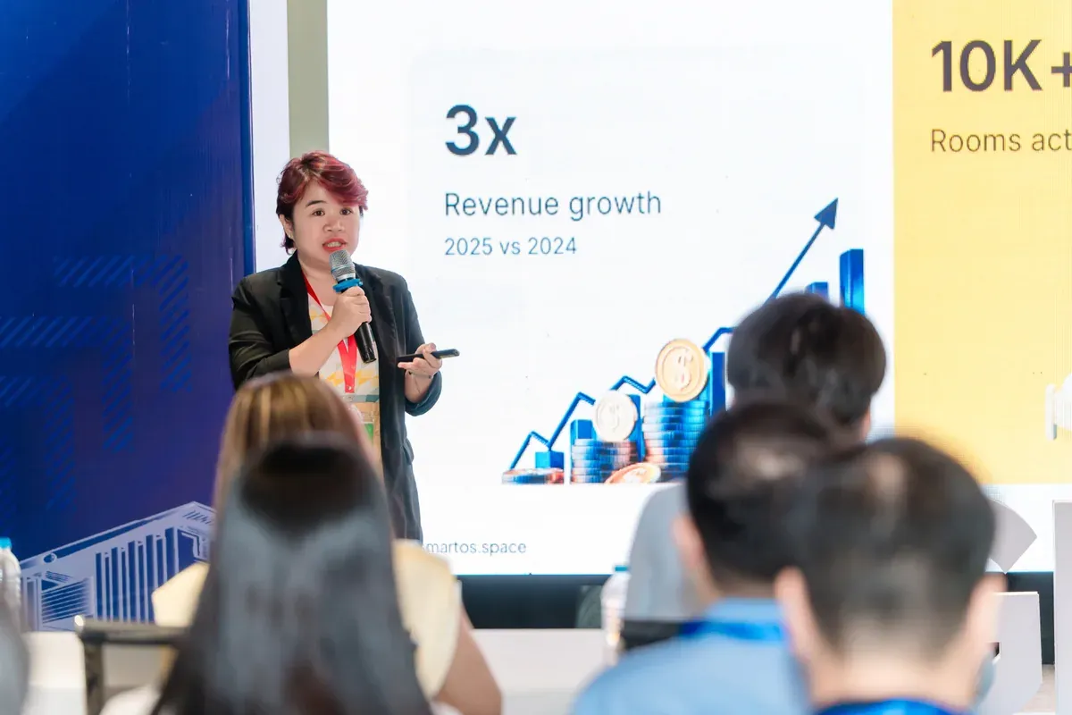 Đại diện Smartos trình bày giải pháp tại vòng Chung kết Pitch-a-Thon VGIC 2026