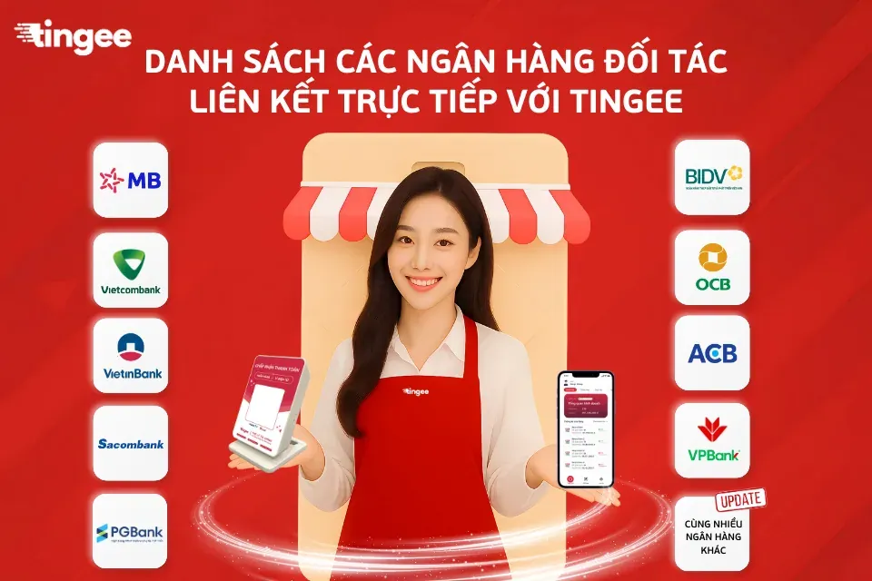 Danh sánh ngân hàng hỗ trợ gạch nợ tự động. Nguồn ảnh: Tingee
