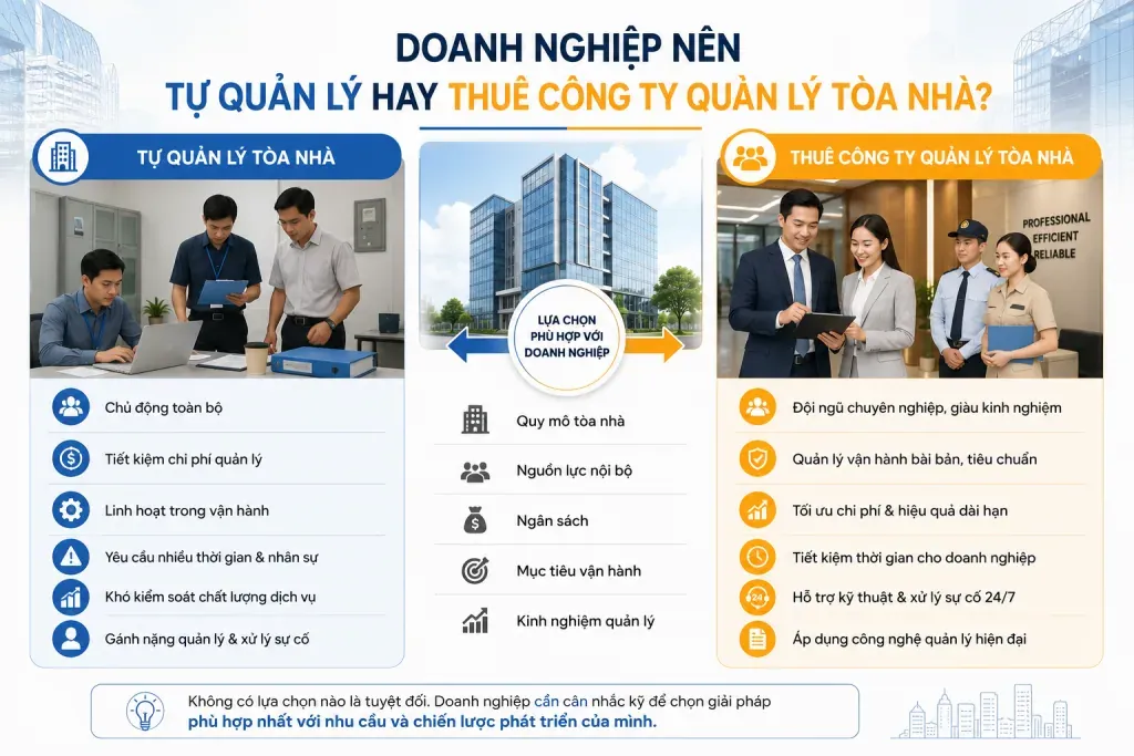 Nên tự quản lý hay thuê công ty quản lý toà nhà?