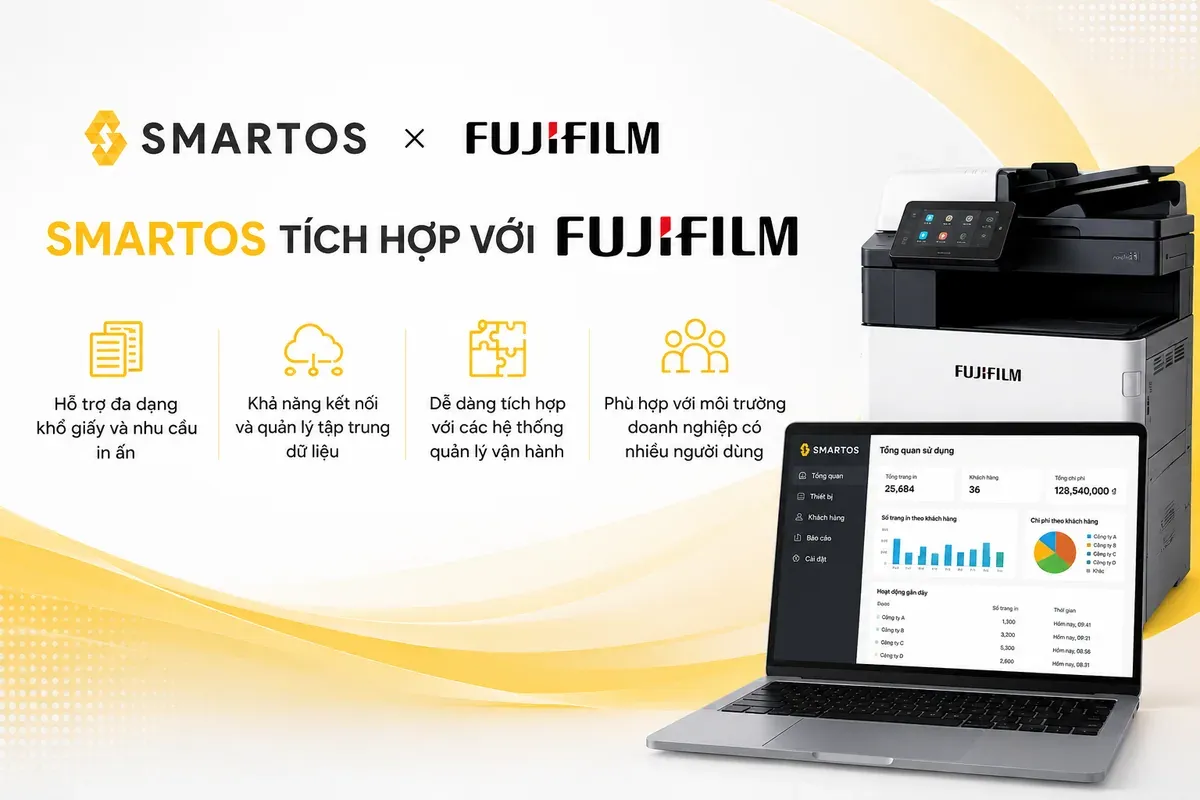 Smartos tích hợp phần mềm quản lý máy in FUJIFILM